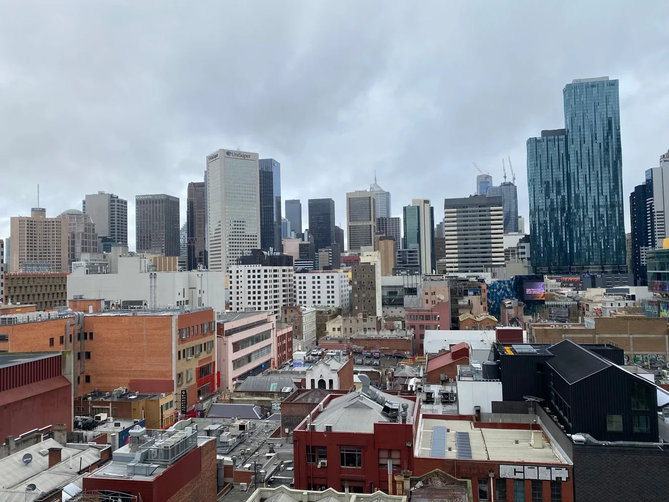 Melbourne city skyline and popular travel sights in Australia