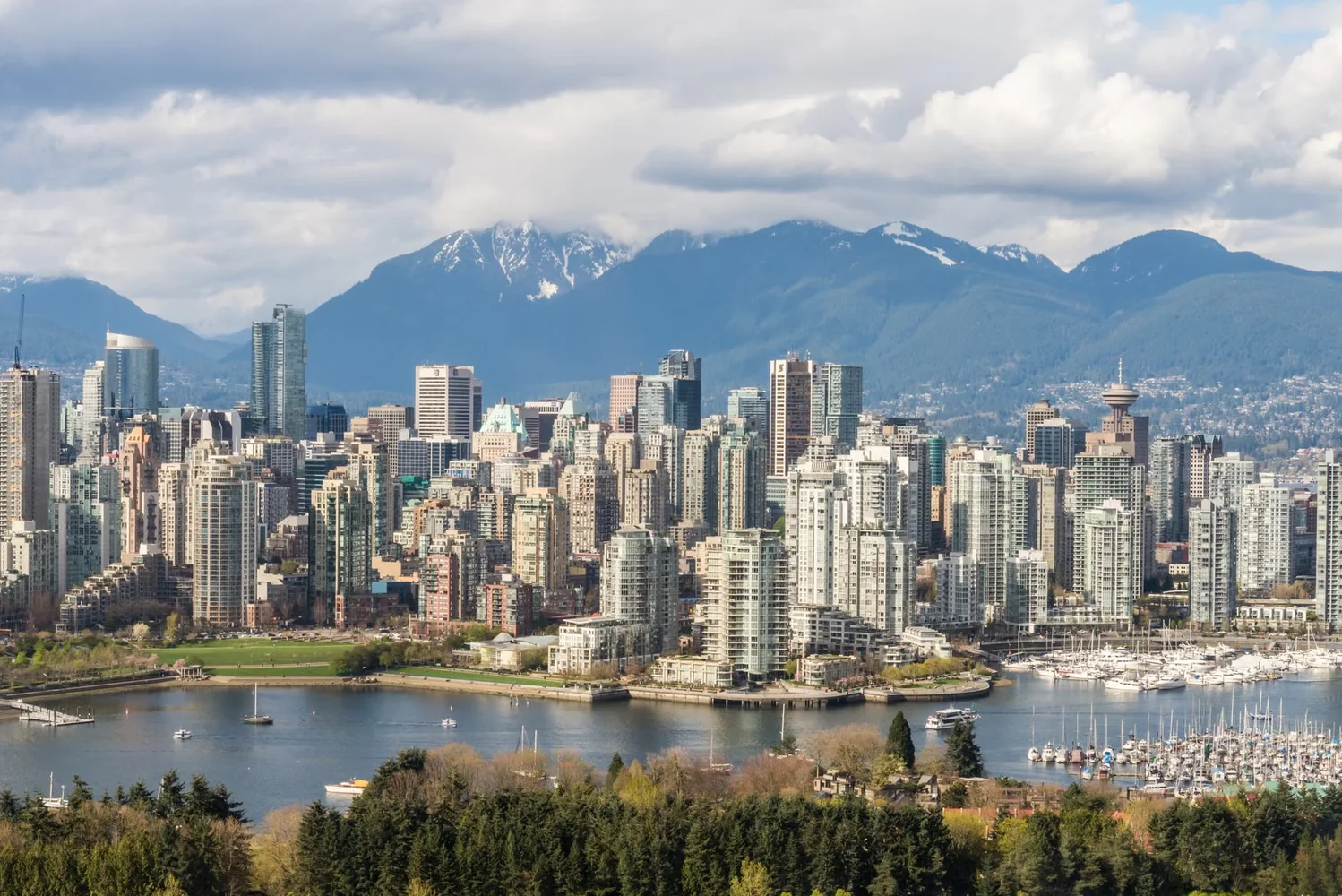 Vancouver city skyline and popular travel sights in Canada